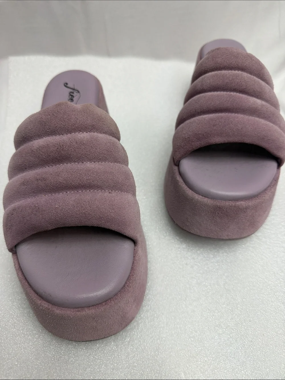 Free People Dusty Mauve Quilted Slide Mules